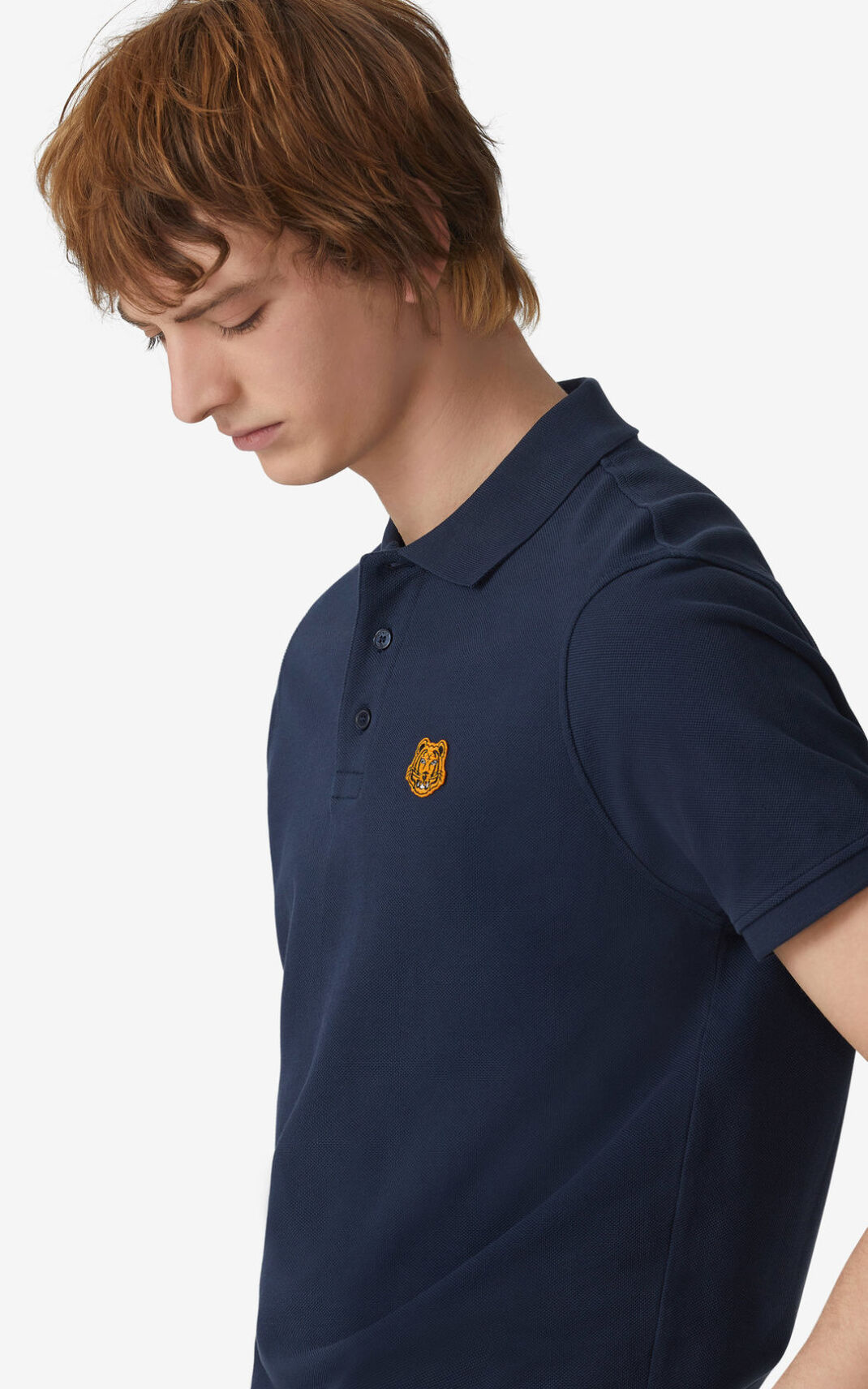 Kenzo Tiger Crest Polo Navy Blue For Mens 9187NRHML